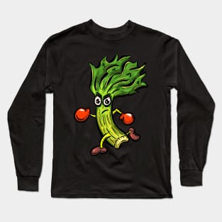 The Running Celery Cartoon Long Sleeve T-Shirt